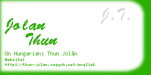 jolan thun business card